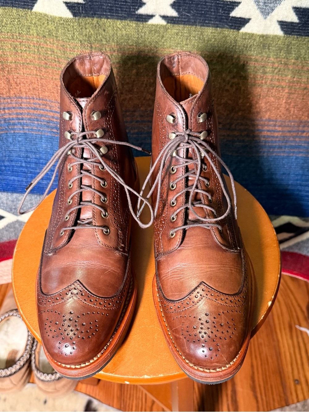 Rancourt Men's Heritage Leather Wingtip Lace-Up Boots - Worn only at my wedding - Picture 2 of 11